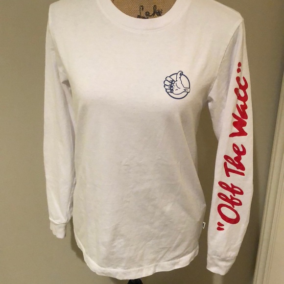 vans white long sleeve top